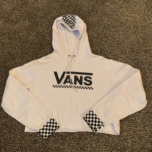 Vans cropped hoodie, white Size Medium